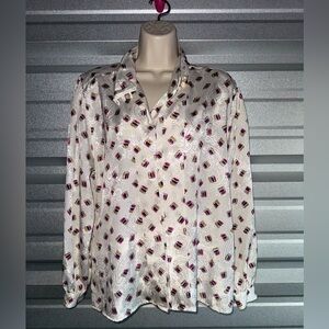Vintage Alfred Dunner Women’s Sz 12 Button Down Creative Unique Blouse